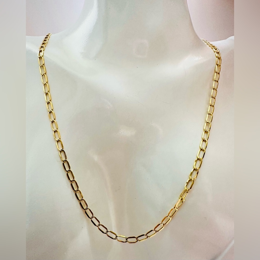 Small Link Paperclip Necklace.  💛 Real 18(18k) Karat Solid Gold Jewelry